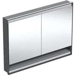 Geberit ONE Spiegelschrank mit Nische und ComfortLight, schwarz matt, 120x90x15 cm, UP-Montage, zwei Türen