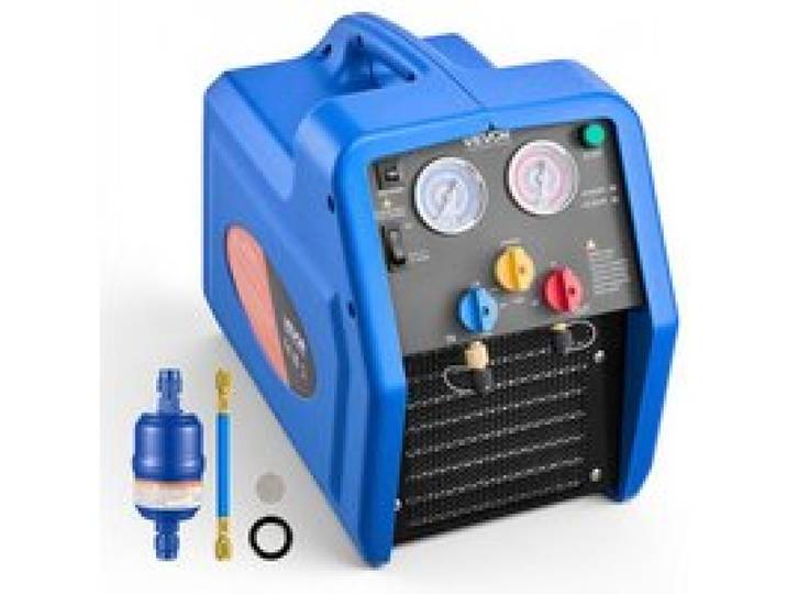 VEVOR Kältemittelabsauggerät Tragbare Kältemittel Absaugstation, 220V/50Hz 1450 U/min. 3/4 PS mit Einzylinder Absauganlage für Kältemittel A1 & A2L, Rückgewinnungsgerät für KFZ- & Hausklimaanlagen