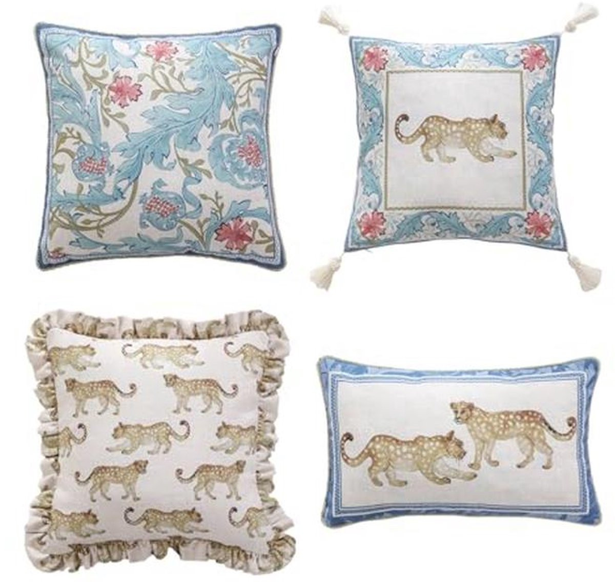 Set van 4 Designer Kussenhoezen voor Bank met Cheetah-patroon
