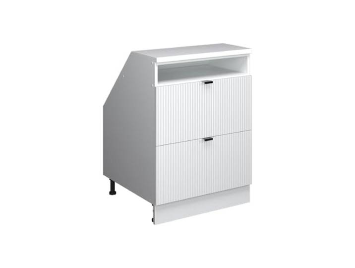 Vicco Dachschrägenschrank Rion, Weiß Riffel/Weiß