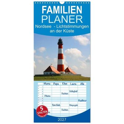 Familienplaner 2027 - Nordsee - Lichtstimmungen an der Küste mit 5 Spalten (Wandkalender, 21 x 45 cm) CALVENDO