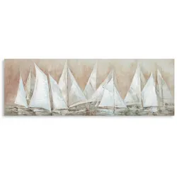 La Casa »Segelboot Regatta« Ölbild 150x50 cm auf Leinwand