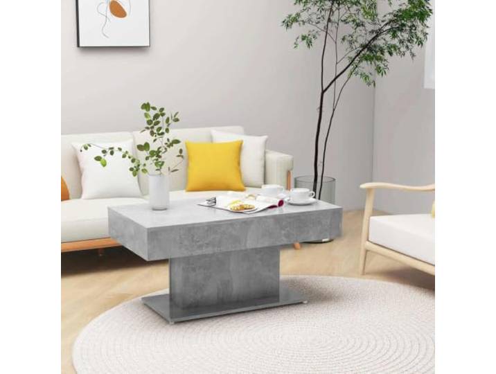 HEFZGDB Couchtisch Betongrau 96x50x45 cm Holzwerkstoff Stabiles Möbelstück mit robuster Tischplatte für Wohnzimmer und Dekoration