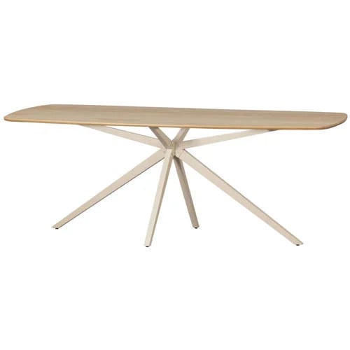 WOOOD Tablo Eettafel Deens Ovaal - Eikenhout - Bruin/Transparant - B: 220 cm, D: 99 cm, H: 76 cm