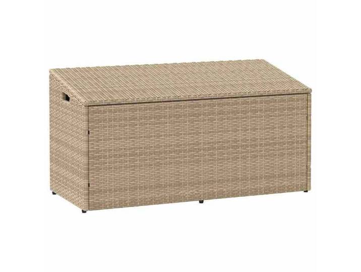 MCS Boîte de rangement de jardin Coffre de rangement extérieur beige 110x50x58 cm résine tressée