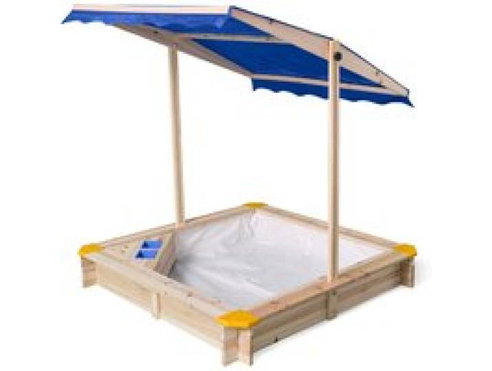 LUPILU® Bac à sable en bois, avec toit et glacier.