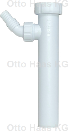 Tube plongeur HAAS 2911 DN 40, 1 1/2", avec 1 raccord d'appareil, polypropylène, blanc
