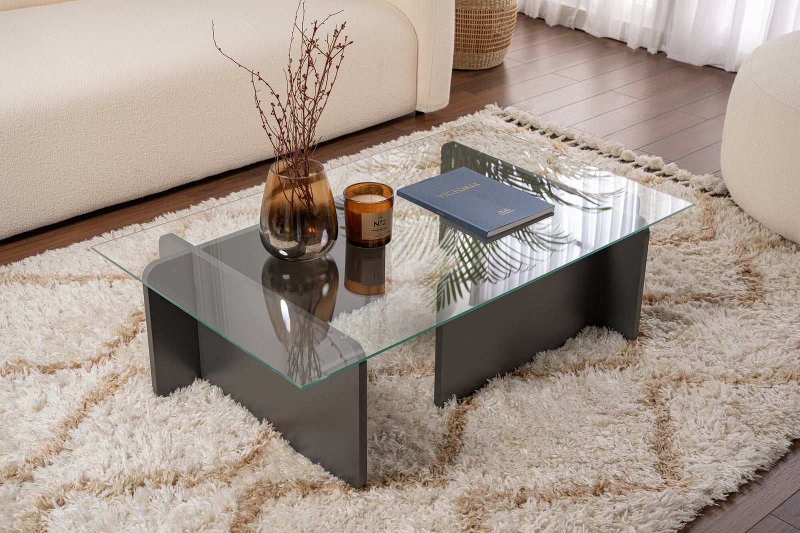 Skye Decor Flavio Salontafel - Anthraciet - 105 x 65 x 30 cm