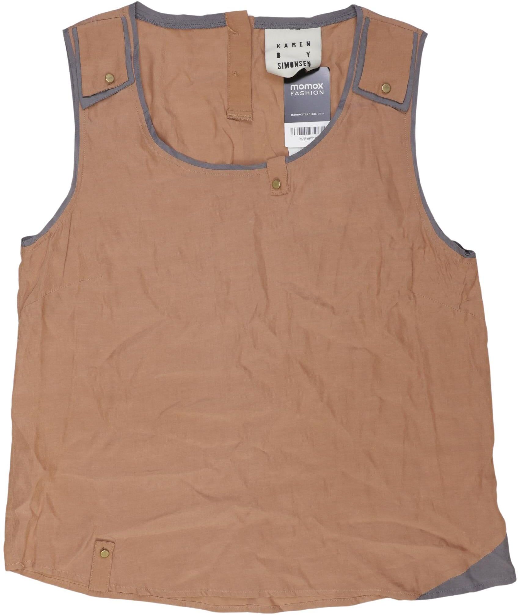 Karen by Simonsen Damen Top, Beige, Gr. EU 36 (IT 42), Seide / Viskose - Second Hand