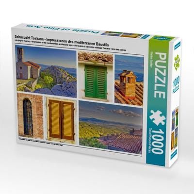 CALVENDO Puzzle Sehnsucht Toskana - Impressionen des mediterranen Baustils | 1000 Teile Lege-Größe 64x48cm Foto-Puzzle für glückliche Stunden