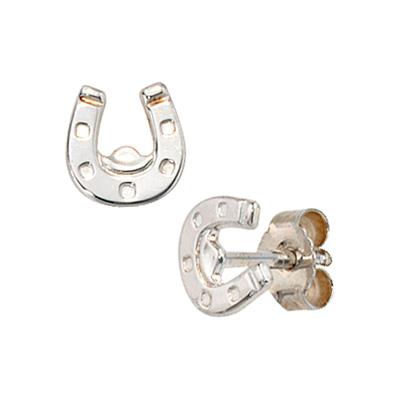 Paar Ohrstecker JOBO "Hufeisen", silber (silber 925), Ohrringe, Damen, Silber 925 (Sterlingsilber), 925 Silber