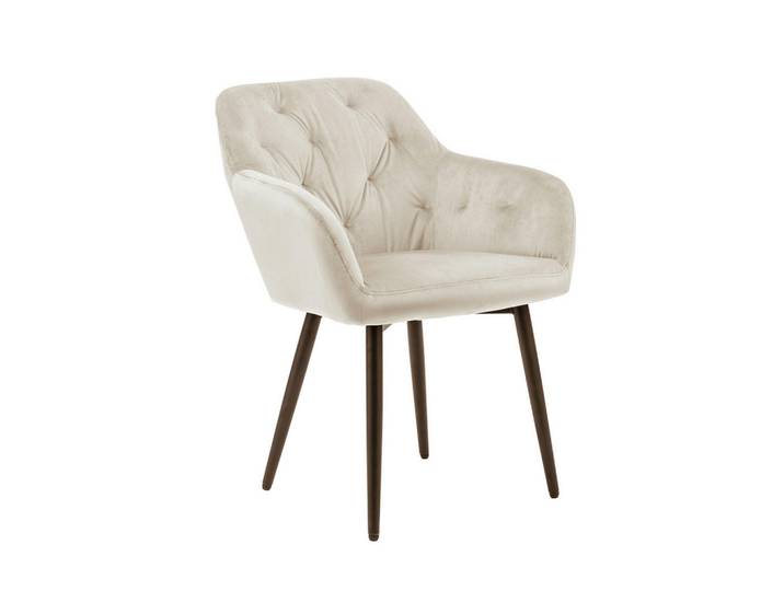 Mid.you Armlehnstuhl, Creme, konisch, 61x85x45 cm, Esszimmer, Stühle, Polsterstühle