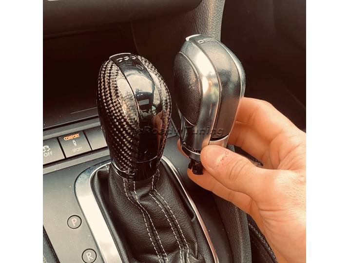 Couvercle de pommeau de levier de vitesse DSG en Fiber de carbone, pour VW Golf 7 Jetta MK6 GLI CC Passat b7 b8 Scirocco Nivus Tiguan mk2, intérieur