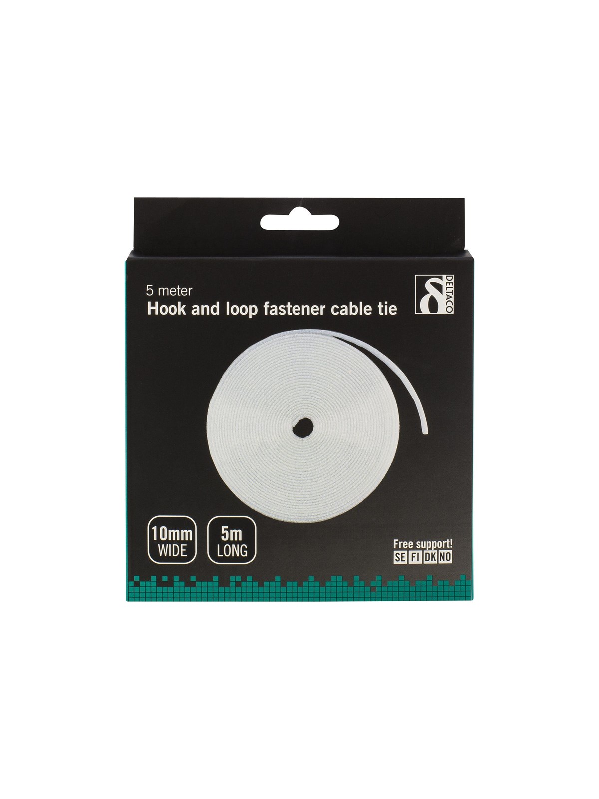 Deltaco Cable Ties 10mm 5m White