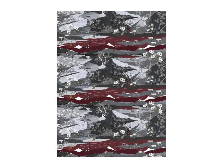 Arvidssons Textil Toile cirée Fjällvandring Gris-bordeaux