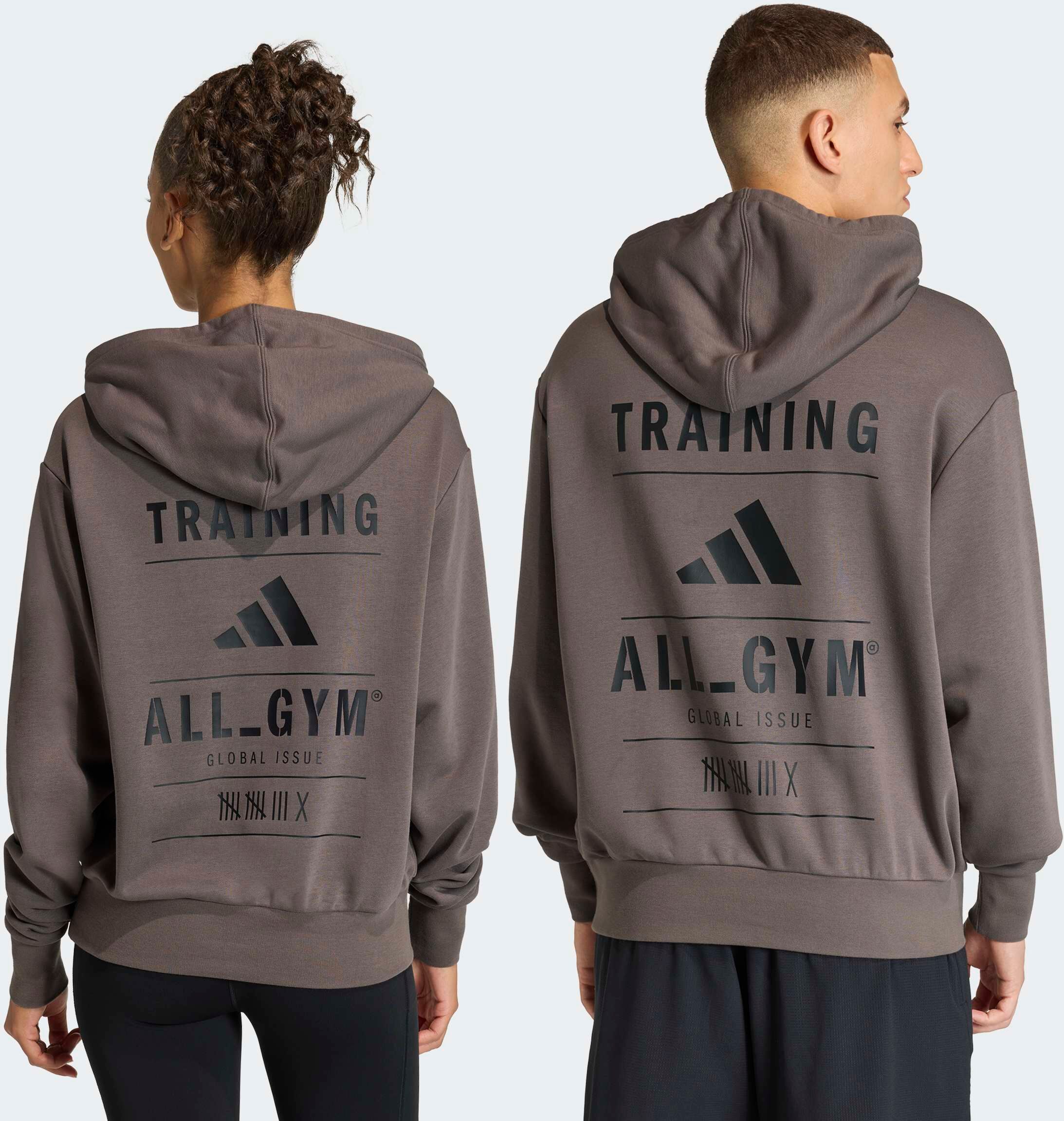 Kapuzensweatjacke ADIDAS PERFORMANCE "CATEGORY TRAINING HOODIE MIT GRAFIK", Damen, Gr. XXL, braun (charcoal), Obermaterial: 70% Baumwolle, 30% Polyester, angesetztes Bündchen, Sweatjacken Kapuzensweatjacke