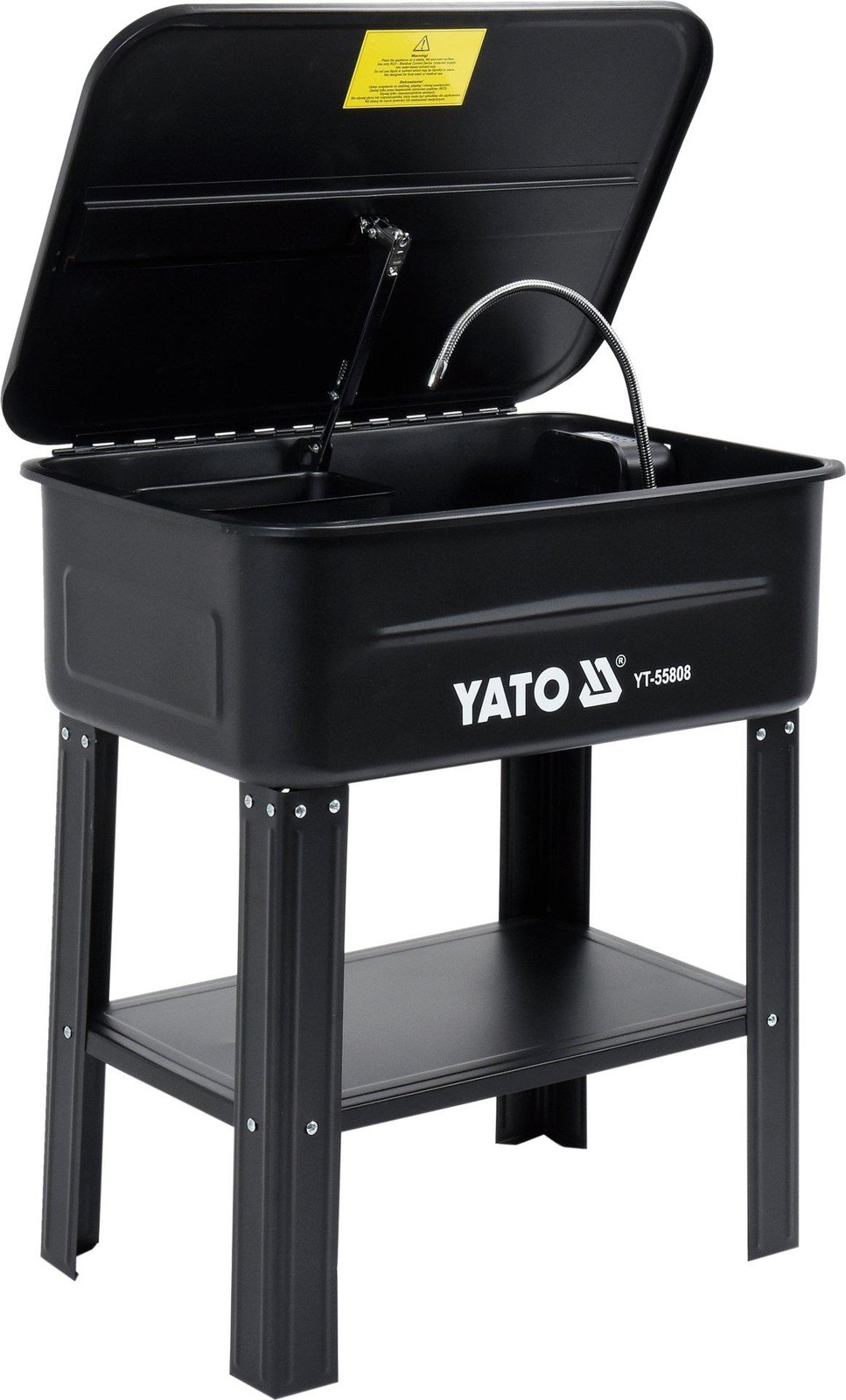 Yato YT-55808 Rechthoekige stalen afvalbak zwart 80 liter