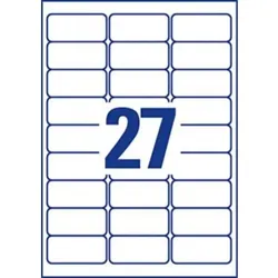 Avery Zweckform® J4792-25                       J4792-25 Adress-Etiketten - 63,5 x 29,6 mm, weiß, 675 Etiketten/25 Blatt, permanent, für C6 Kuverts