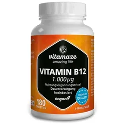 VITAMIN B12 1000 μg hochdosiert vegan Tabletten 180 St