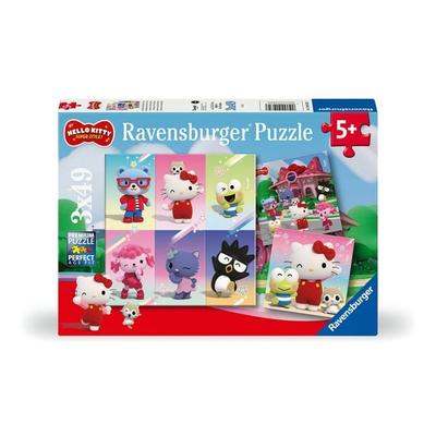 Kinderpuzzle 3x49 Teile - Hello Kitty - Abenteuer in Cherry Town
