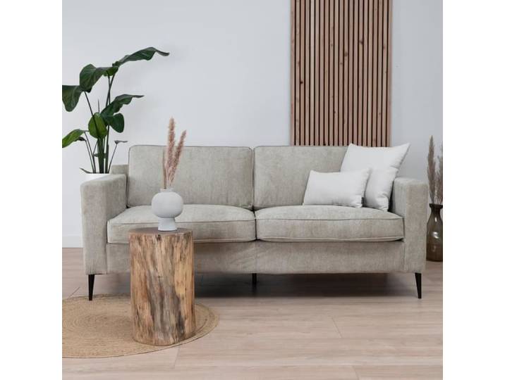Livin24 Canapé scandinave 3 places Orlando taupe