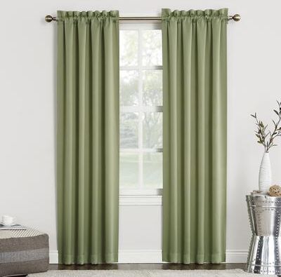 Sun Zero Hayden Energy Saving Blackout Rod Pocket 1-Piece Curtain Panel, Single Panel