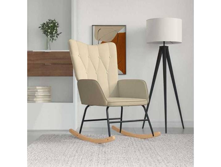 ELORAN Fauteuil allaitement - Chaise à bascule - Crème - Tissu - 61x78x98 cm 75327
