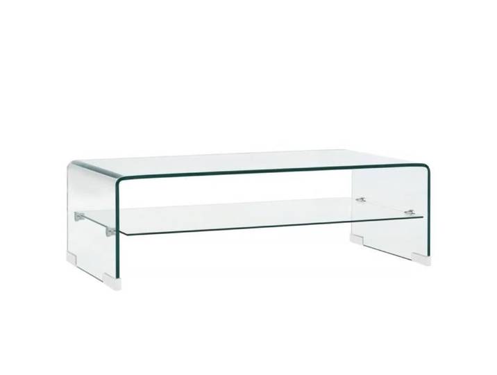 Table basse - DUOKON - Fangming - Verre trempé - Étagère - 98 x 45 x 31 cm