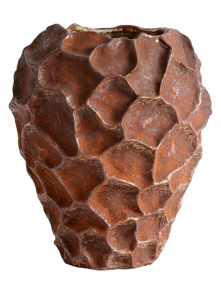 Muubs Vase "Soil" in Rostbraun - (H)21,5 x Ø 18 cm - onesize