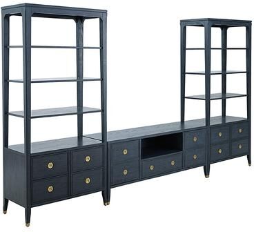 Callista 3-Piece Media Console - Navy - Ballard Designs
