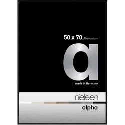 Nielsen Bilderrahmen Alpha Aluminium Normalglas / Floatglas / Schwarz Eloxal Mat...