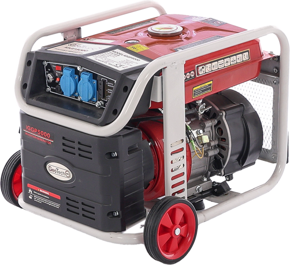 GeoTech Pro iGGP5000 - Inverter-Stromerzeuger mit Rädern 4 kW - Dauerleistung 3.5 kW - 230V