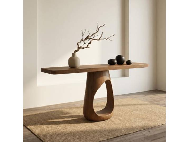 Massivholz-Konsolentisch, schmaler Flurtisch mit Katzenhöhle, modern Massivholz, schmaler Flurtisch, Katzenmöbel, Eingangsbereich, modern(138cm)