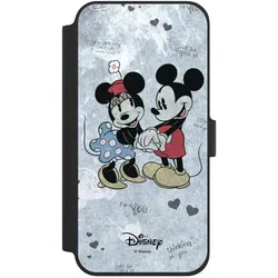 Nivocase Klapphülle für Apple iPhone 16 Plus Handyhülle aus Kunst Leder NIVOflip schwarz Disney Vintage (Apple iPhone 16 Plus), Smartphone Hülle, Schwarz