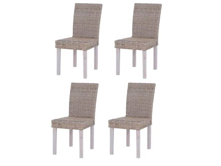 Mendler 4er-Set Esszimmerstuhl Littau-AM, Kubu-Rattan Korbstuhl, Stuhl, Küchenstuhl