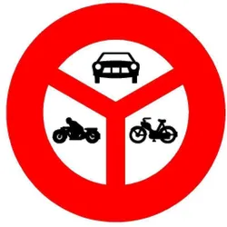 BRW, Sicherheitskennzeichnung, Verbot für Motorwagen, Motorräder, Mofas