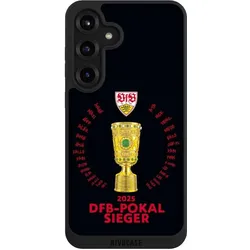 Nivocase Handyhülle für Samsung Galaxy S25+ Hülle NIVOpure Case Schwarz Offizielles Lizenzprodukt Pokal VfB (Samsung Galaxy S25+), Smartphone Hülle, Schwarz