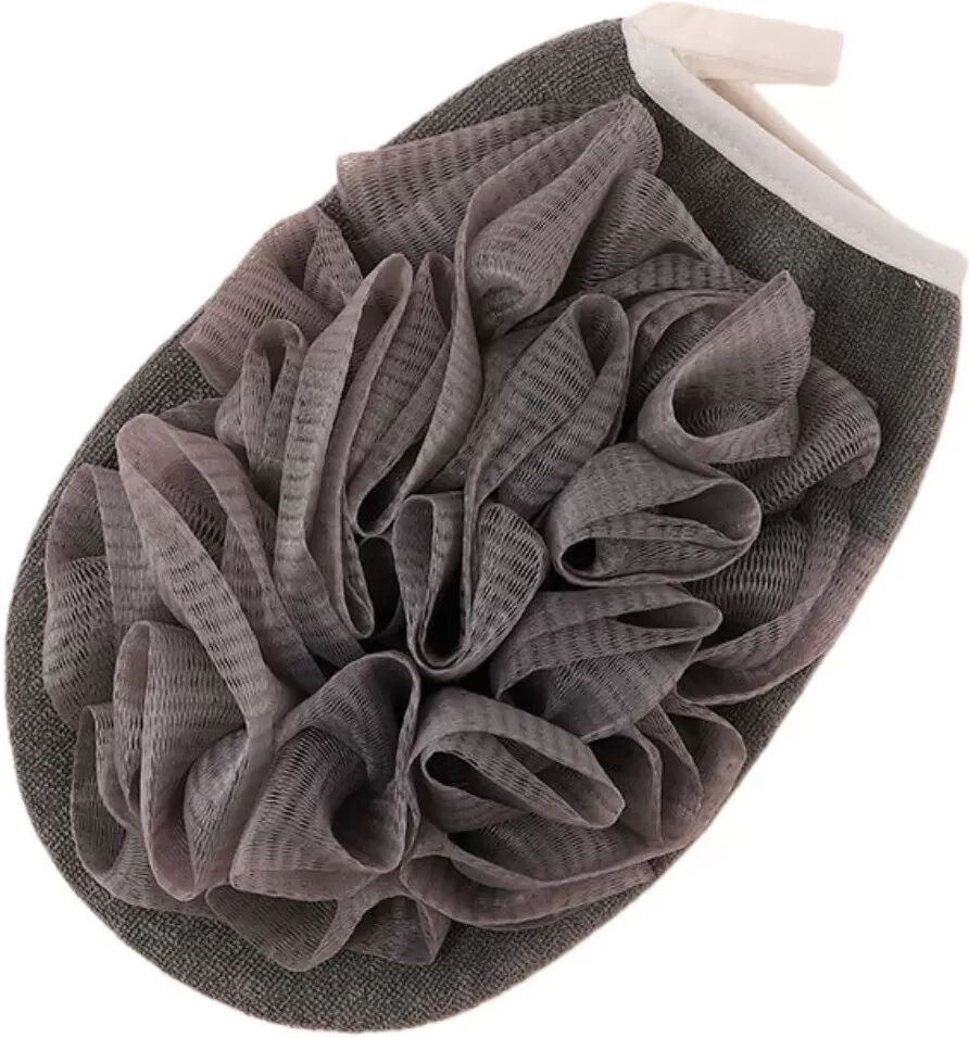 INF Graue Duschhandschuhe mit Badeblume (2er-Pack) - Peeling- und Reinigungs-Badekörperpeeling-Handschuhe
