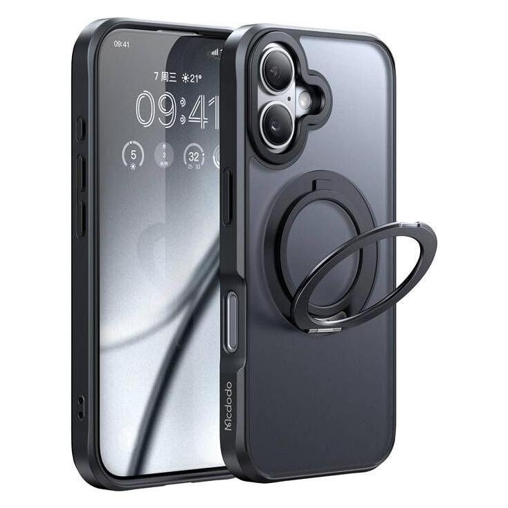 Mcdodo PC-4931 MagSafe case for iPhone 16 Plus with stand (black) (Apple iPhone 16 Plus) (PC-4931)