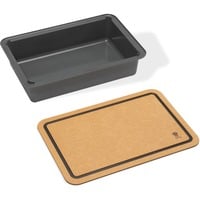 WORKS Box und Schneidebrett, Behälter grau/braun, zum Einsetzen in den WORKS-Seitentisch