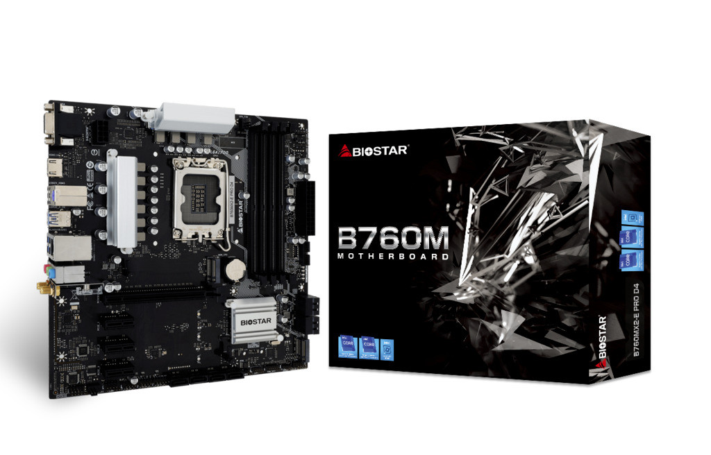 Biostar B760MX2-E Pro D4 moederbord, B760, socket 1700, mATX, DDR4