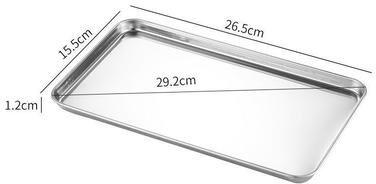 Friendly Fresh Finds Stainless Steel Rice Noodle Serving Tray Rectangle Buffet Presentation Plate m