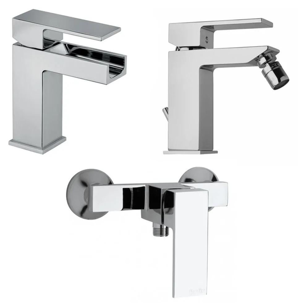 Wasserfall-Waschtischarmatur + Bidet- und Duschmischer | Infinity