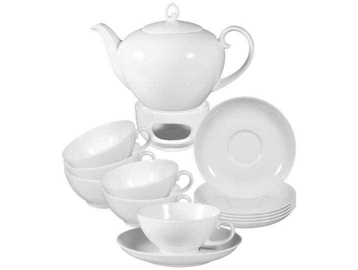 Geschirr-Set SELTMANN WEIDEN Teeservice Rondo/Liane 14er Set weiß , weiß, 14, Porzellan, Geschirr-Sets, Geschirr-Set, Spülmaschinenfest, Mikrowellensicher, Ofenfest