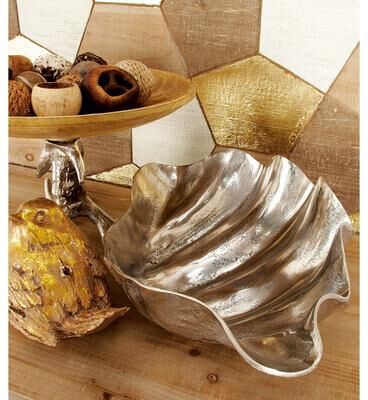 ARCILLA ELEMENTAL Silver Aluminum Metal Shell Shell Decorative Decorative Bowl