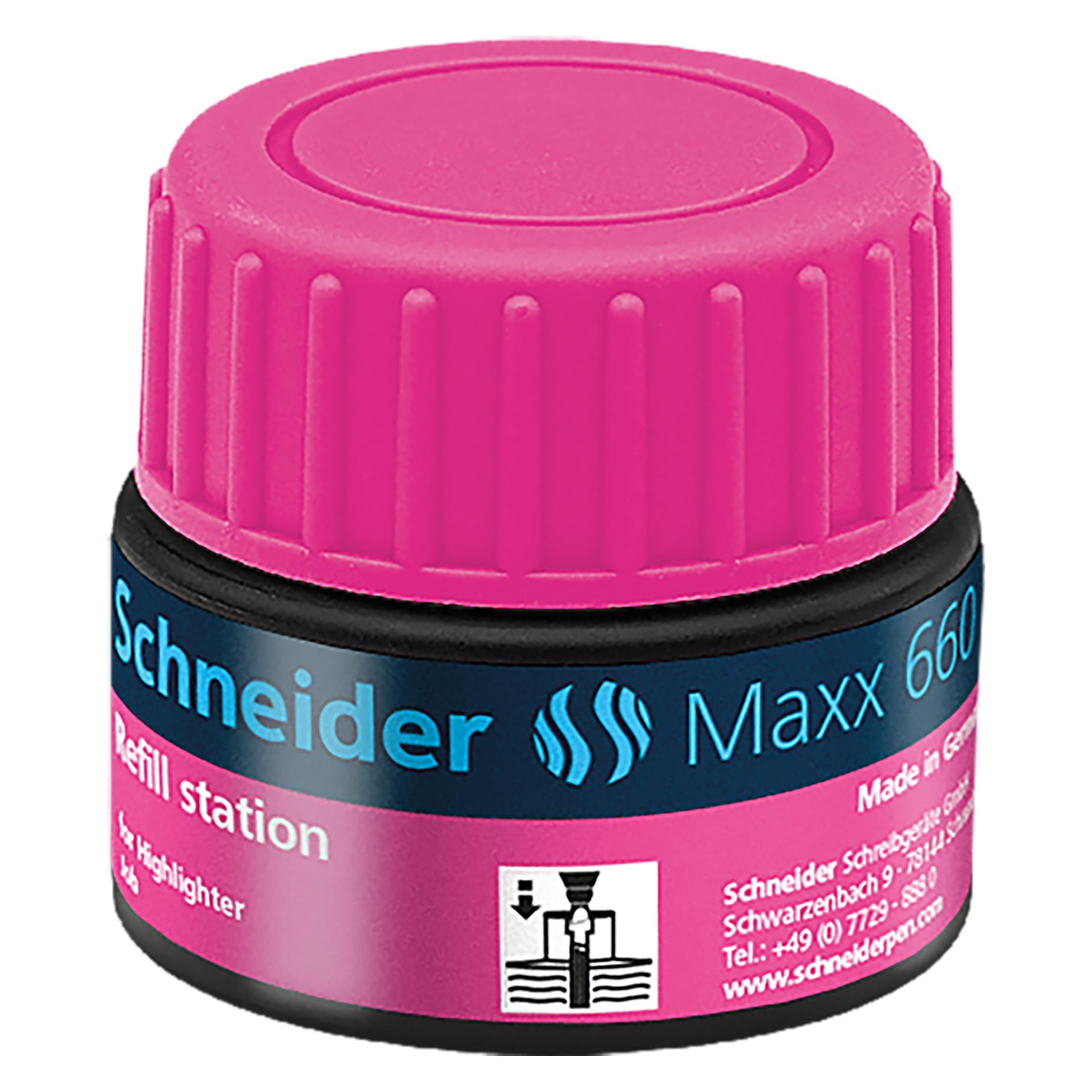 Schneider Tintenglas Nachfülltinte 660 Rosa (Rosa, 1 Stk.) (000270-009)