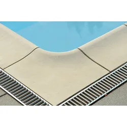 WESERWABEN Pool-/Beckenrandsteine - Aquitaine gewölbt  roemische_treppe_links  Weiß