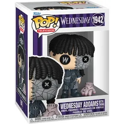 Funko POP! – Wednesday – Wednesday Addams (Patchwork) mit Thing – Vinyl-Sammelfigur