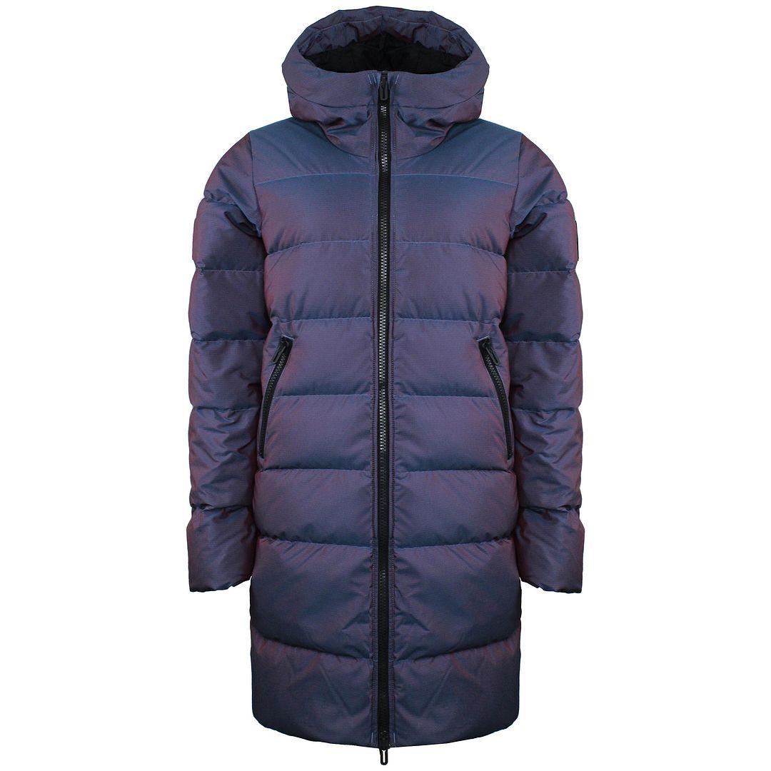 Under Armour Coldgear Marine Blue Womens Irisierende Parka Kapuzenmantel 1365812 422