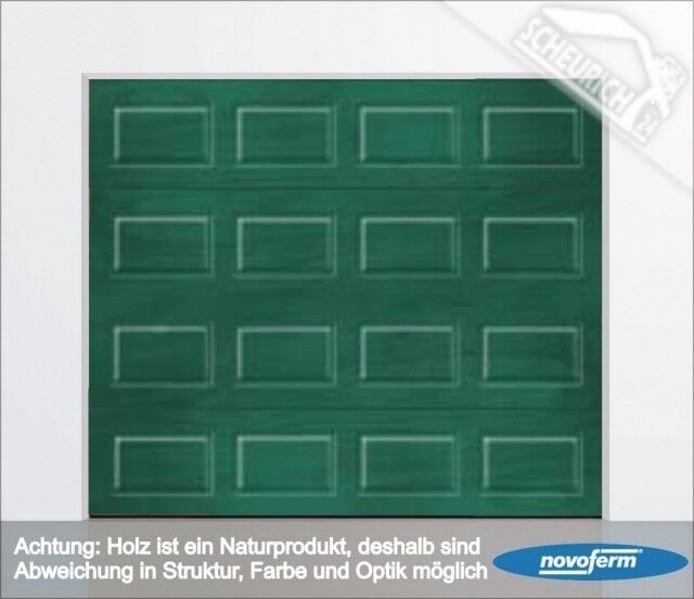 Novoferm Holz- Sektionaltor iso 45, Okoumé unbehandelt, Kassettenfräsung